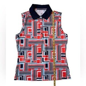 GGblue Grace National Geometric Golf Polo NWOT Size S